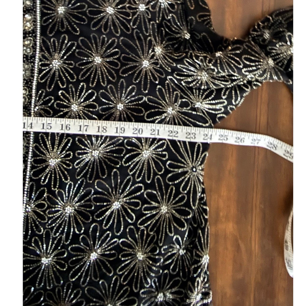 Vintage Pappell Boutique Beaded Floral Evening Jacket Sequin Cardigan Size 3XL - Picture 11 of 12